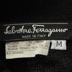 Salvatore Ferragamo Black Color Block Knit Top M
