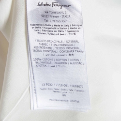 Pre Owned Salvatore Ferragamo Purple/White Printed Cotton Belted Midi Dress M