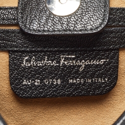 Salvatore Ferragamo Black Leather and Suede Hobo