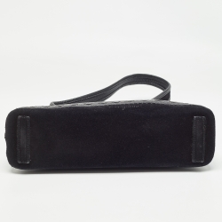 Salvatore Ferragamo Black Leather and Suede Hobo