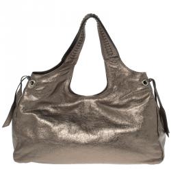 Pre Owned حقيبة يد سالفاتوري فيراغامو جلد رصاصية ميتالك