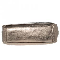 Pre Owned حقيبة يد سالفاتوري فيراغامو جلد رصاصية ميتالك