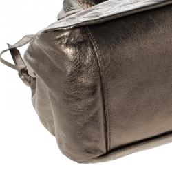 Pre Owned حقيبة يد سالفاتوري فيراغامو جلد رصاصية ميتالك