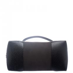 Salvatore Ferragamo Black Canvas and Leather Cosmetic Pouch