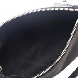 Salvatore Ferragamo Black Canvas and Leather Cosmetic Pouch