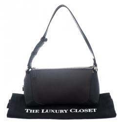 Salvatore Ferragamo Black Canvas and Leather Cosmetic Pouch