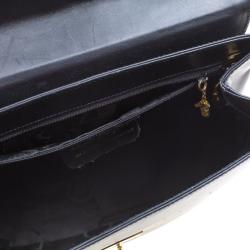 Pre Owned Salvatore Ferragamo Black Leather Vintage Studded Top Handle Bag