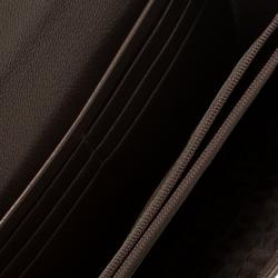 Pre Owned Salvatore Ferragamo Metallic Beige Leather Continental Wallet