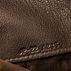 Pre Owned Salvatore Ferragamo Metallic Beige Leather Continental Wallet