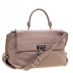 Pre Owned Salvatore Ferragamo Beige Leather Medium Sofia Satchel