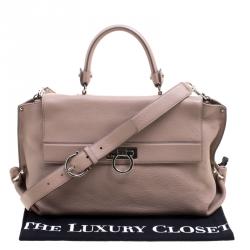 Pre Owned Salvatore Ferragamo Beige Leather Medium Sofia Satchel