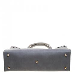 Pre Owned حقيبة يد سالفاتوري فيراغامو برينانا كبيرة جلد رمادية