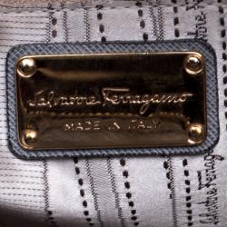 Pre Owned حقيبة يد سالفاتوري فيراغامو برينانا كبيرة جلد رمادية