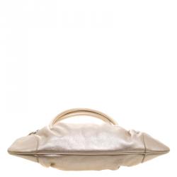 Salvatore Ferragamo Gold Leather Marisa Shoulder Bag