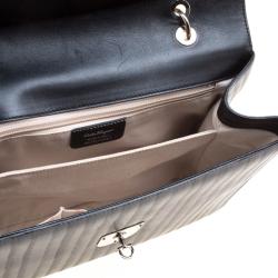 Pre Owned حقيبة سالفاتوري فيراغامو جلد أسود منقوش بيد علوية