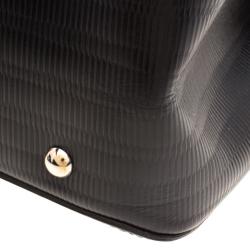 Pre Owned حقيبة سالفاتوري فيراغامو جلد أسود منقوش بيد علوية