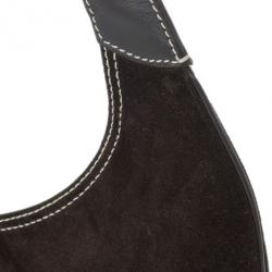 Pre Owned Salvatore Ferragamo Brown Suede Small Hobo