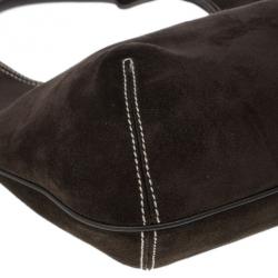 Pre Owned Salvatore Ferragamo Brown Suede Small Hobo