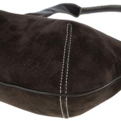 Pre Owned Salvatore Ferragamo Brown Suede Small Hobo