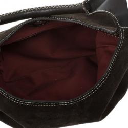 Pre Owned Salvatore Ferragamo Brown Suede Small Hobo