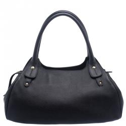 مملوكة مسبقًا Salvatore Ferragamo Black Leather Wicker Padlock Satchel