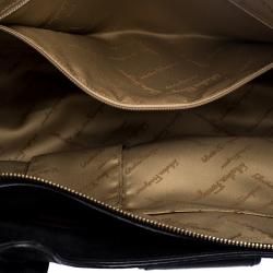 مملوكة مسبقًا Salvatore Ferragamo Black Leather Wicker Padlock Satchel