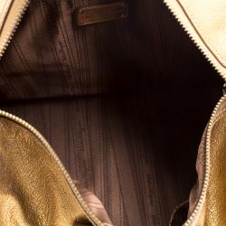 Pre Owned Salvatore Ferragamo Gold Leather Isabel Boston bag