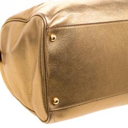 Pre Owned Salvatore Ferragamo Gold Leather Isabel Boston bag