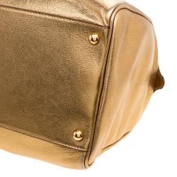 Pre Owned Salvatore Ferragamo Gold Leather Isabel Boston bag