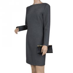 Pre Owned حقيبة كلتش سالفاتوري فيراغامو جلد أسود بإطار