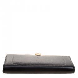 Pre Owned حقيبة كلتش سالفاتوري فيراغامو جلد أسود بإطار