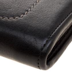 Pre Owned حقيبة كلتش سالفاتوري فيراغامو جلد أسود بإطار