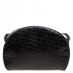 مملوكة مسبقًا حقيبة كروس سالفاتوري فيراغامو جلد نقشة التمساح أسود