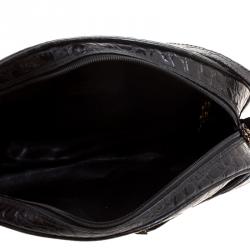 مملوكة مسبقًا حقيبة كروس سالفاتوري فيراغامو جلد نقشة التمساح أسود