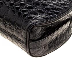 مملوكة مسبقًا حقيبة كروس سالفاتوري فيراغامو جلد نقشة التمساح أسود