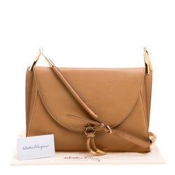 Pre Owned حقيبة كتف سالفاتوري فيراغام جلد بني سوفت