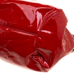 Pre Owned Salvatore Ferragamo Red Patent Leather Marisa Satchel 