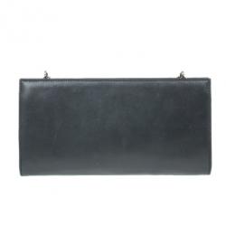 Pre Owned Salvatore Ferragamo Black Leather Norina Clutch