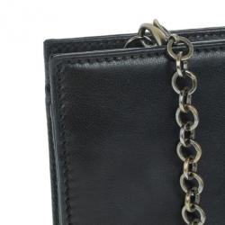 Pre Owned Salvatore Ferragamo Black Leather Norina Clutch