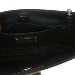 Pre Owned Salvatore Ferragamo Black Leather Norina Clutch