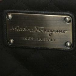 Pre Owned Salvatore Ferragamo Black Leather Norina Clutch