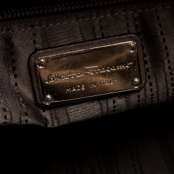 Pre Owned Salvatore Ferragamo Brown Leather Boston Bag