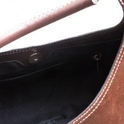 Pre Owned Salvatore Ferragamo Brown Suede Hobo