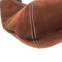 Pre Owned Salvatore Ferragamo Brown Suede Hobo