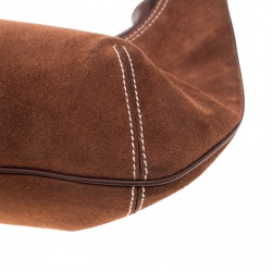 Pre Owned Salvatore Ferragamo Brown Suede Hobo