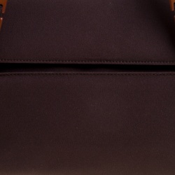 Pre Owned Salvatore Ferragamo Dark Brown Canvas Shoulder Bag