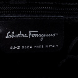 Pre Owned Salvatore Ferragamo Dark Brown Canvas Shoulder Bag