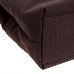 Pre Owned Salvatore Ferragamo Dark Brown Canvas Shoulder Bag