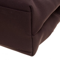 Pre Owned Salvatore Ferragamo Dark Brown Canvas Shoulder Bag