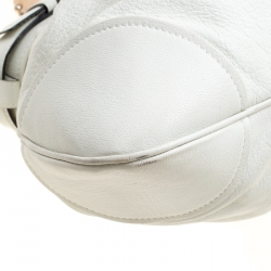 مملوكة مسبقًا Salvatore Ferragamo White Leather Marisa Satchel